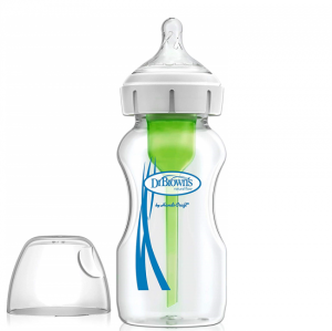 Dr. Brown's - Biberón Options+ de Vidrio Boca Ancha de 9 oz 0m+