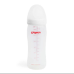 Pigeon - Biberón de polipropileno SofTouch Peristáltico PLUS Boca Ancha de 330ml / 11oz. Blanco