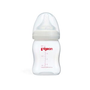 Pigeon - Biberón de Polipropileno SofTouch Peristáltico PLUS Boca Ancha 160ml / 5oz. Blanco