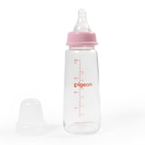 Pigeon - Biberón Peristáltico de Vidrio 180ml / 6oz. Rosado