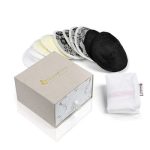 Almohadillas de lactancia lavables de fibra de bambú con cordones mixtos